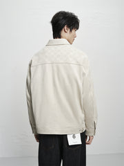 Men's Jacquard Faux Suede Down Jacket