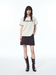 Women's Raised Letter Embroidery T-Shirt