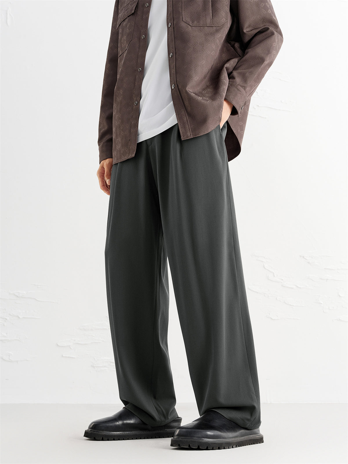 Men's Draped Wide-Leg Trousers
