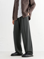 Men's Draped Wide-Leg Trousers