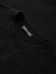 Men's Loose-Fit Brushed Sweater with Embroidery