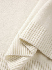 Men's Beige Brushed Sweater with Embroidery