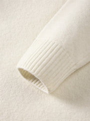 Men's Beige Brushed Sweater with Embroidery