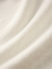 Men's Beige Brushed Sweater with Embroidery