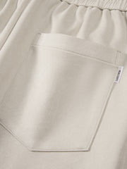 Men's Casual White Brushed Straight-Leg Sweatpants