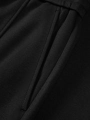 Men's Casual Commuter Warm Wide-Leg Black Pants