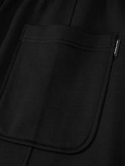 Men's Casual Commuter Warm Wide-Leg Black Pants