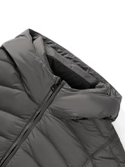 Men's Casual 90% White Duck Down Hooded Grey Down Jacket