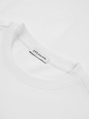 Men's Basic White Embroidered Long-Sleeve T-Shirt