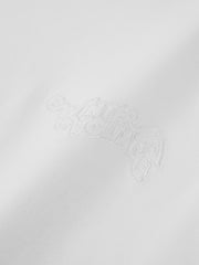Men's Basic White Embroidered Long-Sleeve T-Shirt