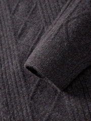 Men's Commuter Button Half-Placket Geometric Knit Top