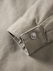 Men's Oversized Utility Jacket with PU Collar