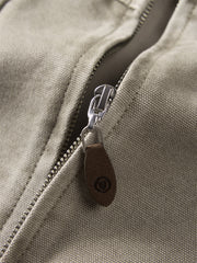 Men's Oversized Utility Jacket with PU Collar