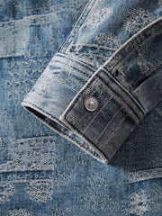 Men's Oversized Jacquard Denim Shirt