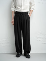 Men's Commuter Black Relaxed-Fit Trousers