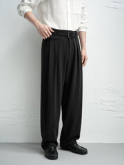 Men's Commuter Black Relaxed-Fit Trousers