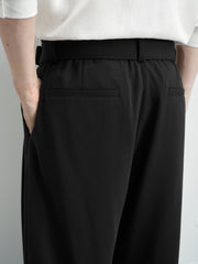 Men's Commuter Black Relaxed-Fit Trousers