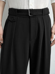 Men's Commuter Black Relaxed-Fit Trousers