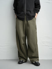 Men's Casual Olive Large-Capacity Cargo Pants