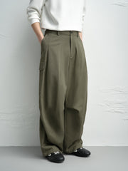 Men's Casual Olive Large-Capacity Cargo Pants