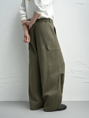 Men's Casual Olive Large-Capacity Cargo Pants