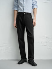 Men's Casual Slim-Fit Black Jeans