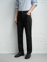 Men's Casual Slim-Fit Black Jeans