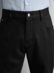 Men's Casual Slim-Fit Black Jeans