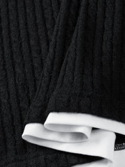 Men's Casual Grey Faux-Layer Cable-Knit Sweater