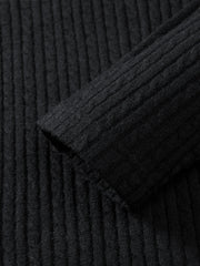 Men's Casual Grey Faux-Layer Cable-Knit Sweater