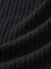 Men's Casual Grey Faux-Layer Cable-Knit Sweater