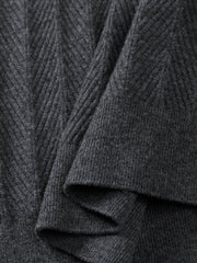 Men's Casual Grey 3D-Line Textured Pullover Sweater