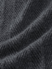 Men's Casual Grey 3D-Line Textured Pullover Sweater