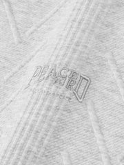 Men's Casual Grey Jacquard-Texture Half-Zip Sweatshirt
