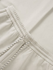 Men's Casual Beige Jacquard Elastic-Waist Pants
