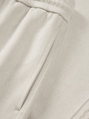 Men's Casual Beige Jacquard Elastic-Waist Pants