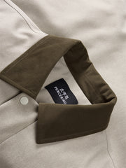 Men's Khaki Utility Down Jacket with Contrast Details