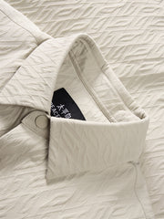 Men's Beige 3D Jacquard Down Shirt Jacket