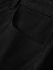 Men's Casual Black Slim-Fit Tapered Jeans