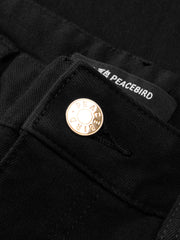 Men's Casual Black Slim-Fit Tapered Jeans