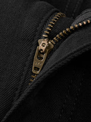 Men's Casual Black Slim-Fit Tapered Jeans