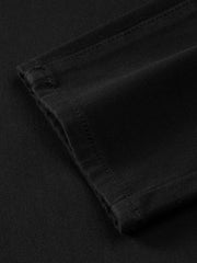 Men's Casual Black Slim-Fit Tapered Jeans