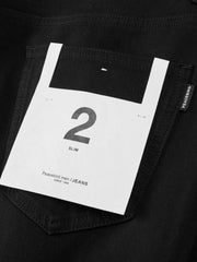 Men's Casual Black Slim-Fit Tapered Jeans
