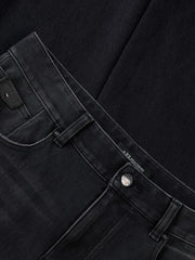 Men's Casual Dark Grey Slim-Fit Tapered Jeans