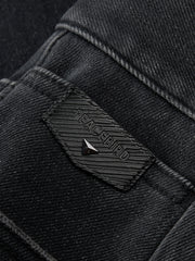 Men's Casual Dark Grey Slim-Fit Tapered Jeans