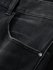 Men's Casual Dark Grey Slim-Fit Tapered Jeans