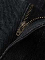 Men's Casual Dark Grey Slim-Fit Tapered Jeans