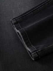 Men's Casual Dark Grey Slim-Fit Tapered Jeans