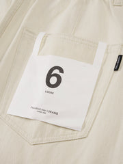 Men's Casual White Relaxed-Fit Elastic-Waist Jeans