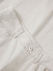 Men's Casual White High-Density Twill Denim Pants